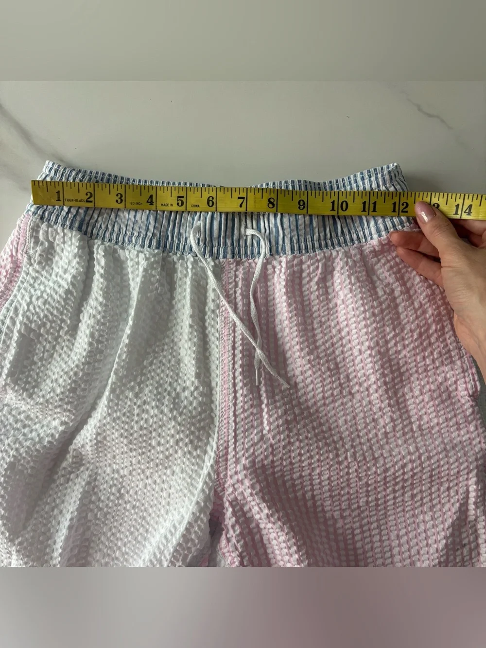 Crewcuts Blue and White Striped Swim Trunks 16 y.o.